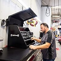 Vista 2 de Montezuma LA400B - Caja de herramientas TRIANGULAR portátil de 30 pulgadas - Diseño de varios niveles - Construcción de calibre 16 - Cofre