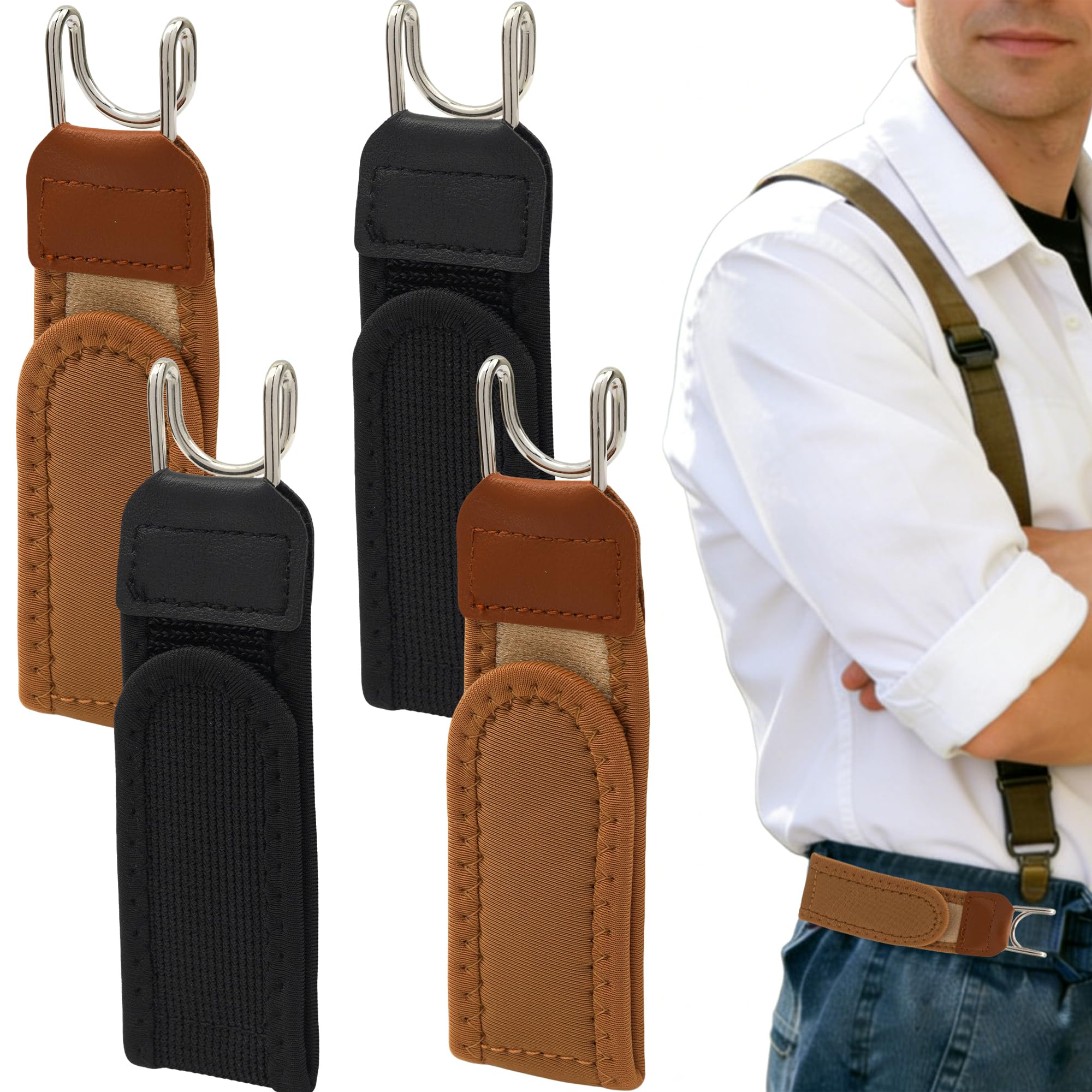 Ceinture Sans Boucle Homme et Femme, Tactique Ceinture Homme Sans Boucle À Crochet Métallique, Ajustable Extensible Ceinture Elastique Femme, Idéale pour Bureau, Sport, Voya