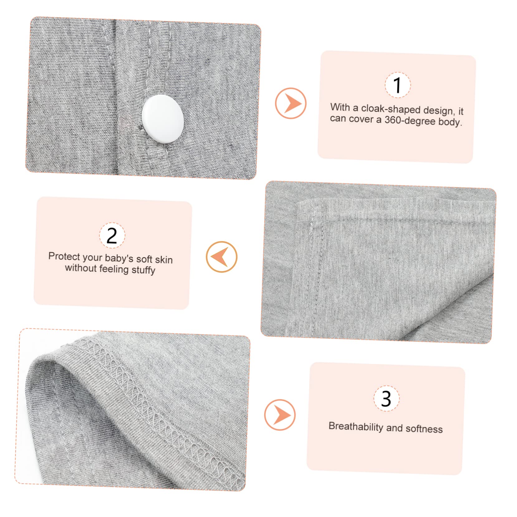 ERINGOGO Cloak Design Nursing Cover Breathable Cotton Breastfeeding Cloak for Privacy Versatile Towel for Outdoor Use Present for Moms