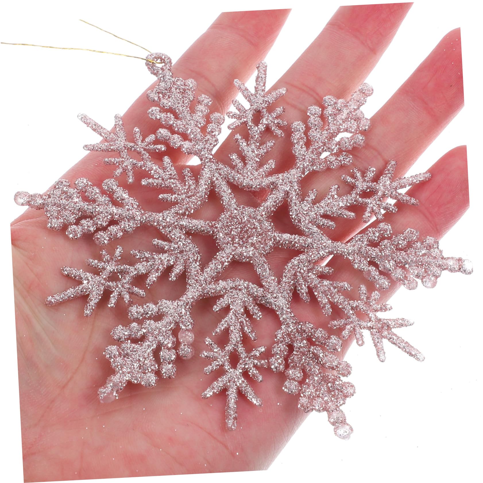 OUNONA 108stücke Weihnachts-Schneeflocken Dekorationen Glitzernde Hängende Ornamente Für Festliche Anlässe Wiederverwendbar Und Doppelseitig Für Weihnachtsbaum Und Winterfeiern