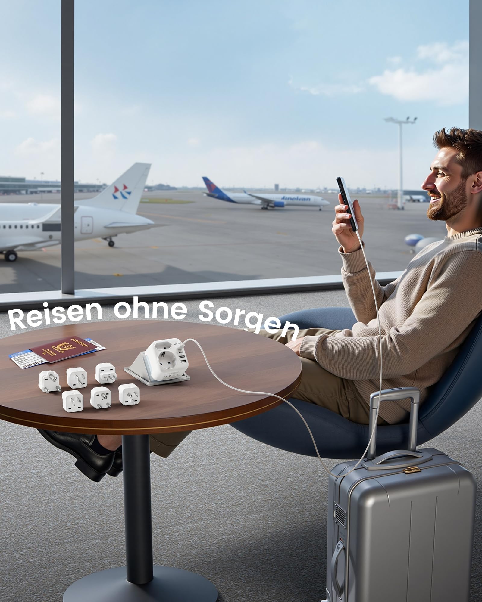 Reiseadapter Weltweit, Typ A/B/D/G/I/L/M Universal Reisestecker mit 2 USB C | Internationale steckdosenadapter für UK Irland USA Kanada Japan Südafrika Malediven Sri Lanka Tansania Sansibar Namibia