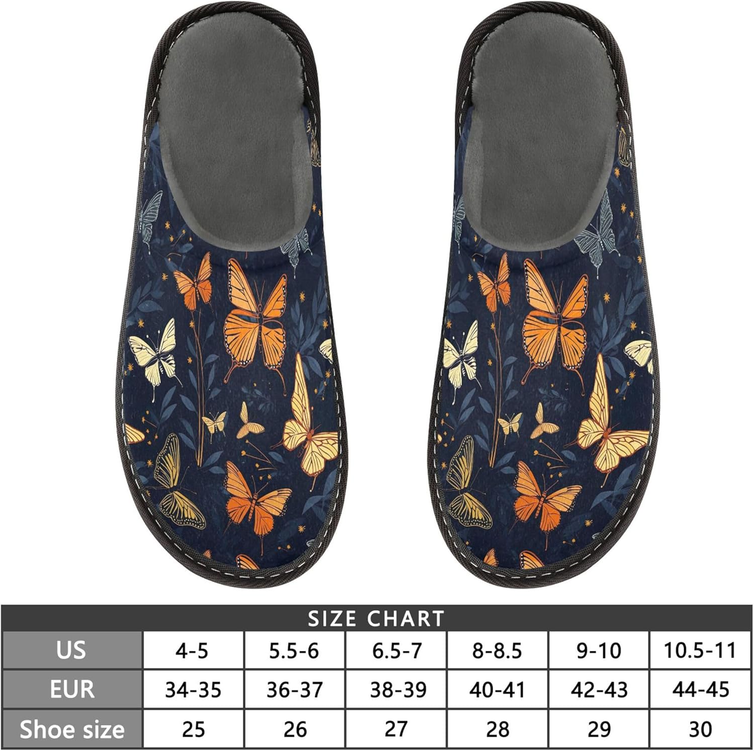 Butterfly House Slippers – Cozy Fuzzy Slippers for Guests, Washable & Disposable, Perfect for Shoeless Home, Spa & Hotel Use A110409