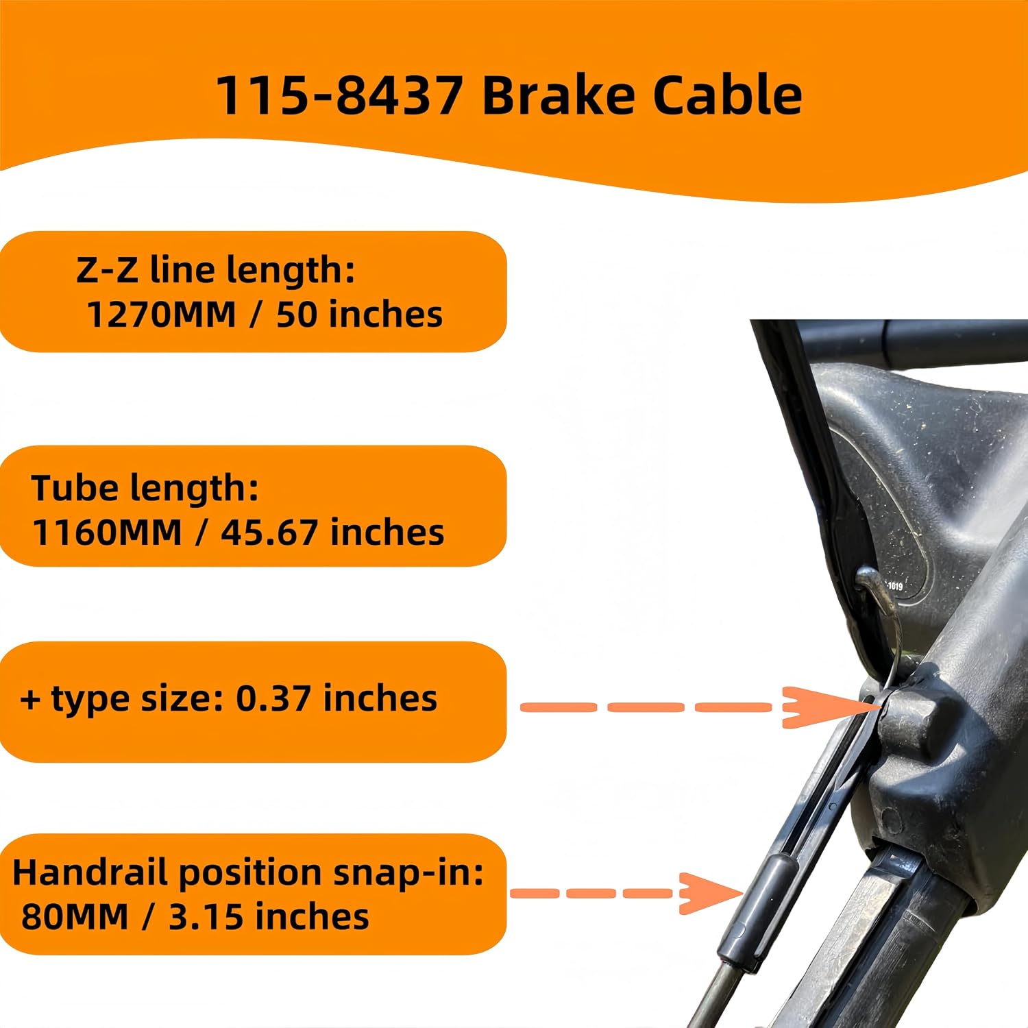 115-8437 Brake Cable for Toro 22" Recycler Lawn Tractor Brake Cable Replacement for Toro Recycler RWD Lawn Tractor 20112 20332 20332C 20956 20960 Lawn Mower