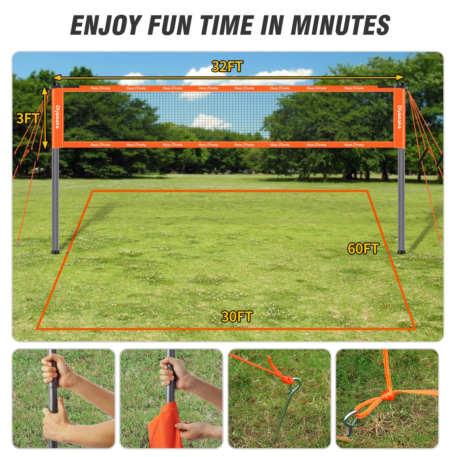 Robustes Volleyball- und Badminton-Kombi-Set