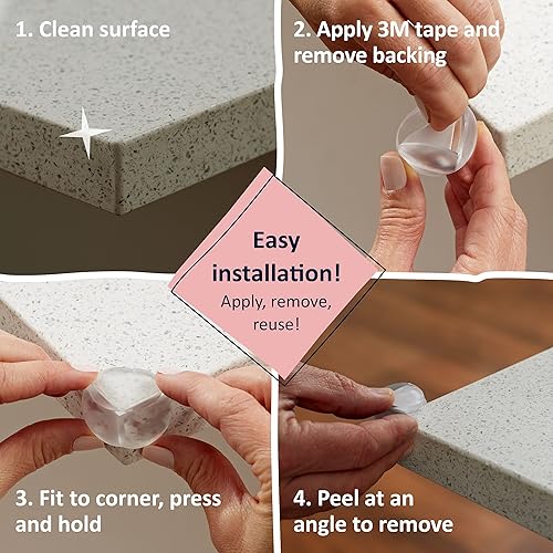 Miniatura 5 de Bebe Earth - Protectores de esquina a prueba de bebés, 18 protectores de esquina para muebles, protectores de esquina para mesa, protector de
