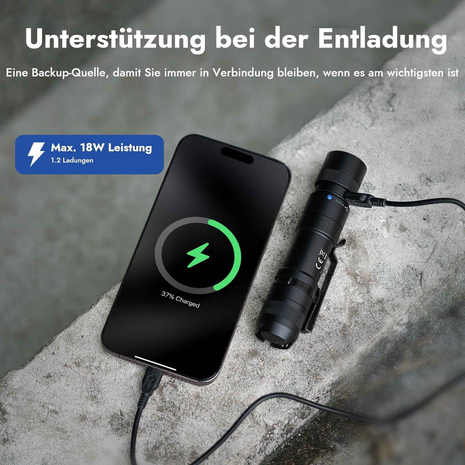 WUBEN L3 oplaadbare LED-zaklamp, 3000 lumen, extreem helder, accu