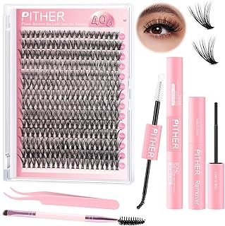 PITHER Kit de extensiones de pestañas 40D, 28...