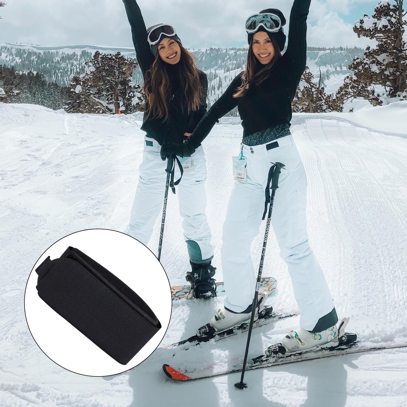 8 Cinghie Per Sci Regolabili - Fascette Per Tenere Gli Sci Insieme, Ideali Per Vacanze Invernali - Foto 8