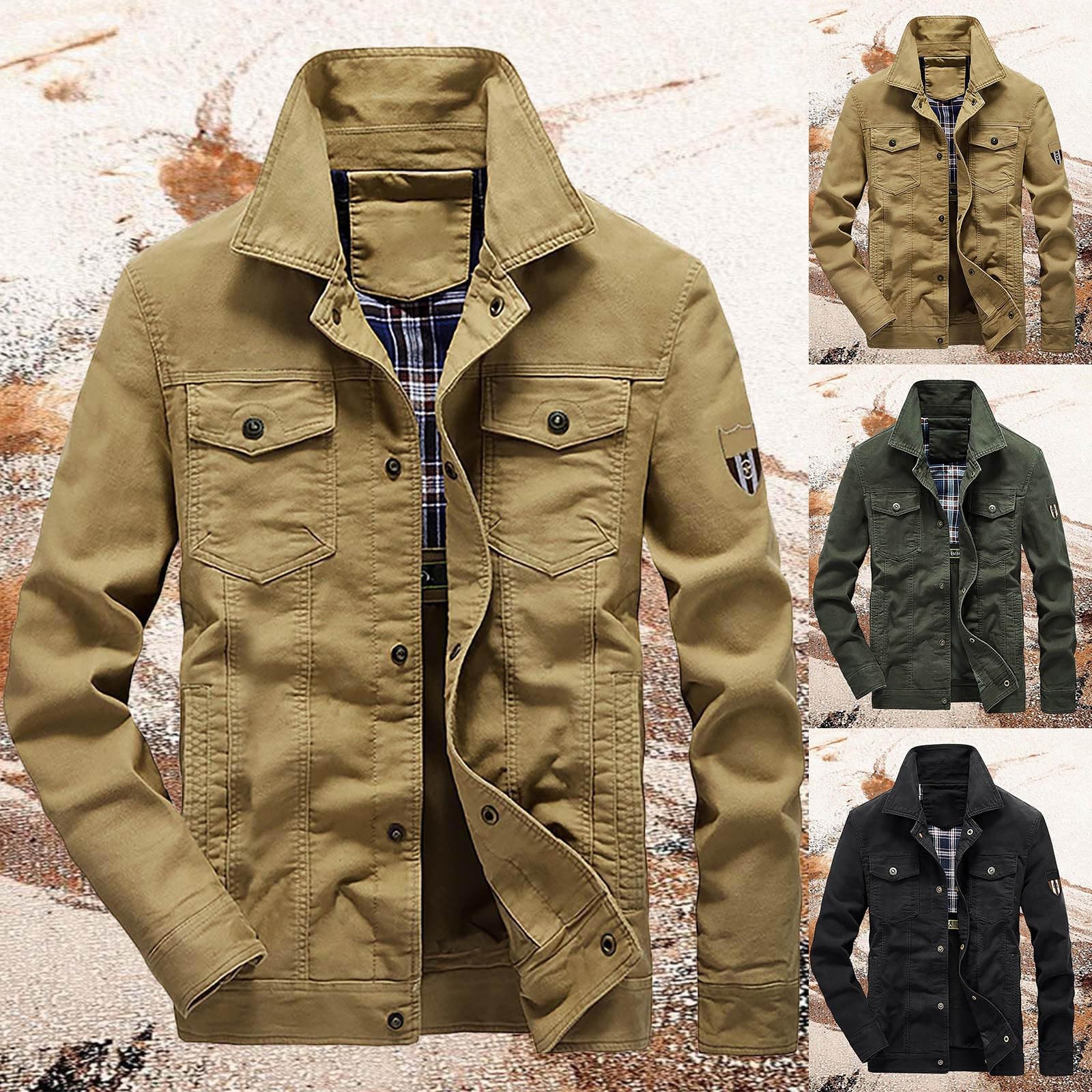 Giacca estiva da uomo per attività all'aria aperta, per escursionismo, jeans tattici, giacca cargo, giacca in denim, giacca per il tempo libero, vintage, classica, giacca da trekking, giacca