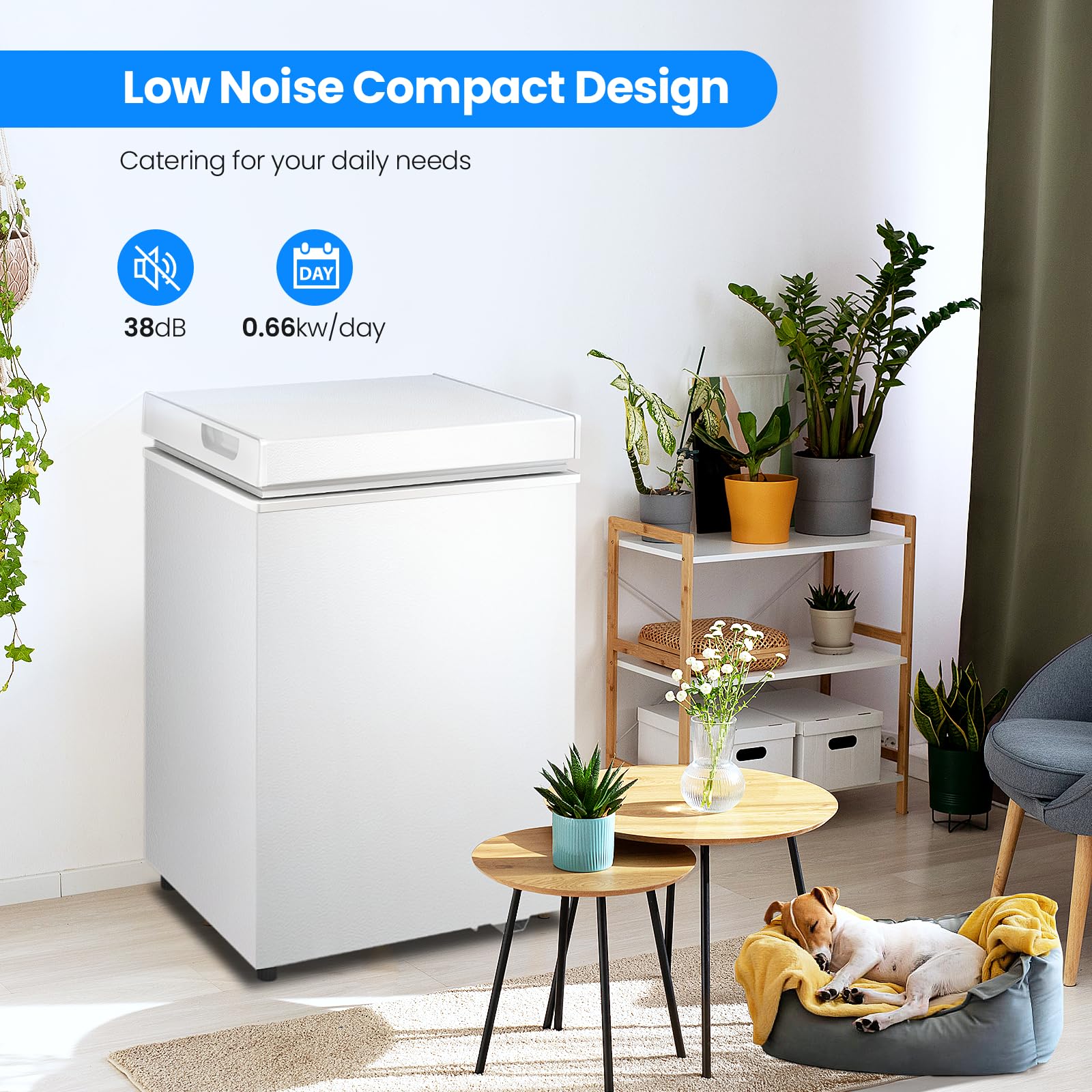 Kismile 3.2 Cubic Feet Chest Freezer With Removable Basket Free Standing Top Open Door Compact Freezer With Adjustable Temperature For Home/Kitchen/Office/Bar on Fridge.com - View 6