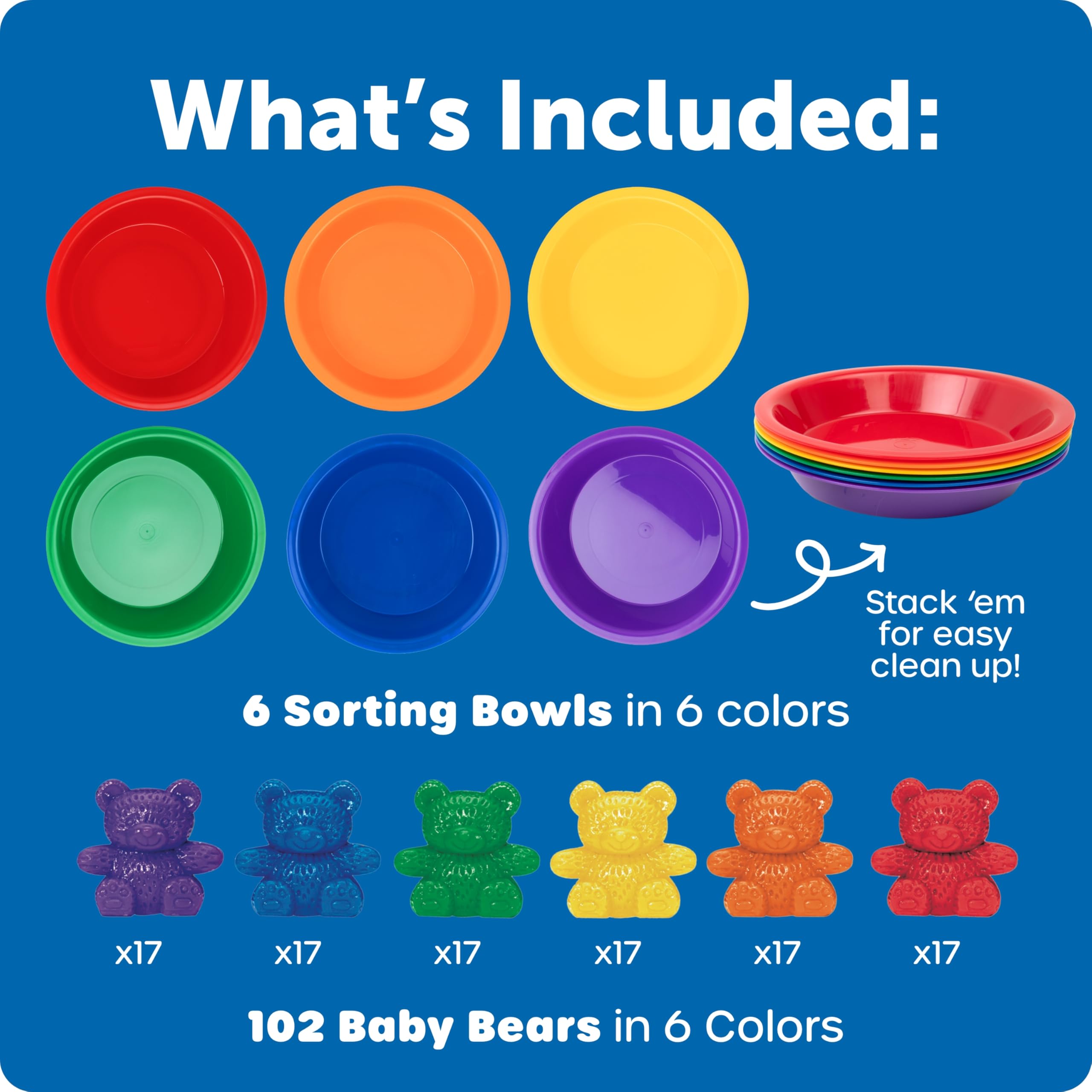 BABY BEAR SORTING SET 102 BEARS 6