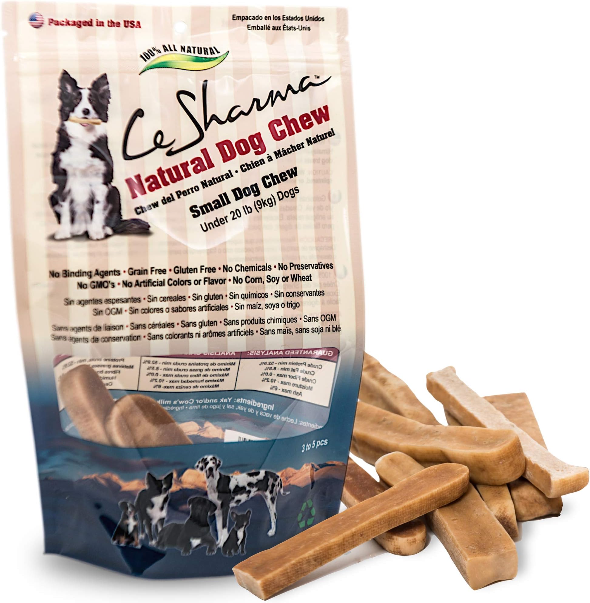 Yak Chews, Yak Cheese Himalayan Natural Dog Chews | Yak Milk Dog Chew, Healthy Dog Treats, Protein Rich, Rawhide Free, Low Odor, Long Lasting Dog Bones for Aggressive Chewers - Small