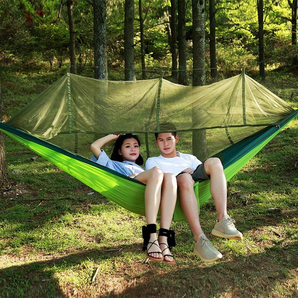 Trapecio Portátil paracaídas de Nylon Viajes de Camping Hamaca, Camping Hamaca con Mosquitera, Columpio for de Interior, al Aire Libre, Senderismo, Patio, Viajes Columpios(D)