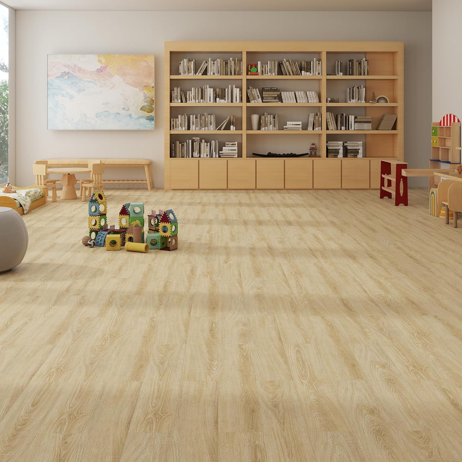 Peel and Stick Vinyl Flooring 36 Pack 54 Sq.Ft, Wood-Look Luxury Vinyl Plank Flooring, Waterproof Self-Adhesive DIY for Bedroom, Kitchen and Bathroom