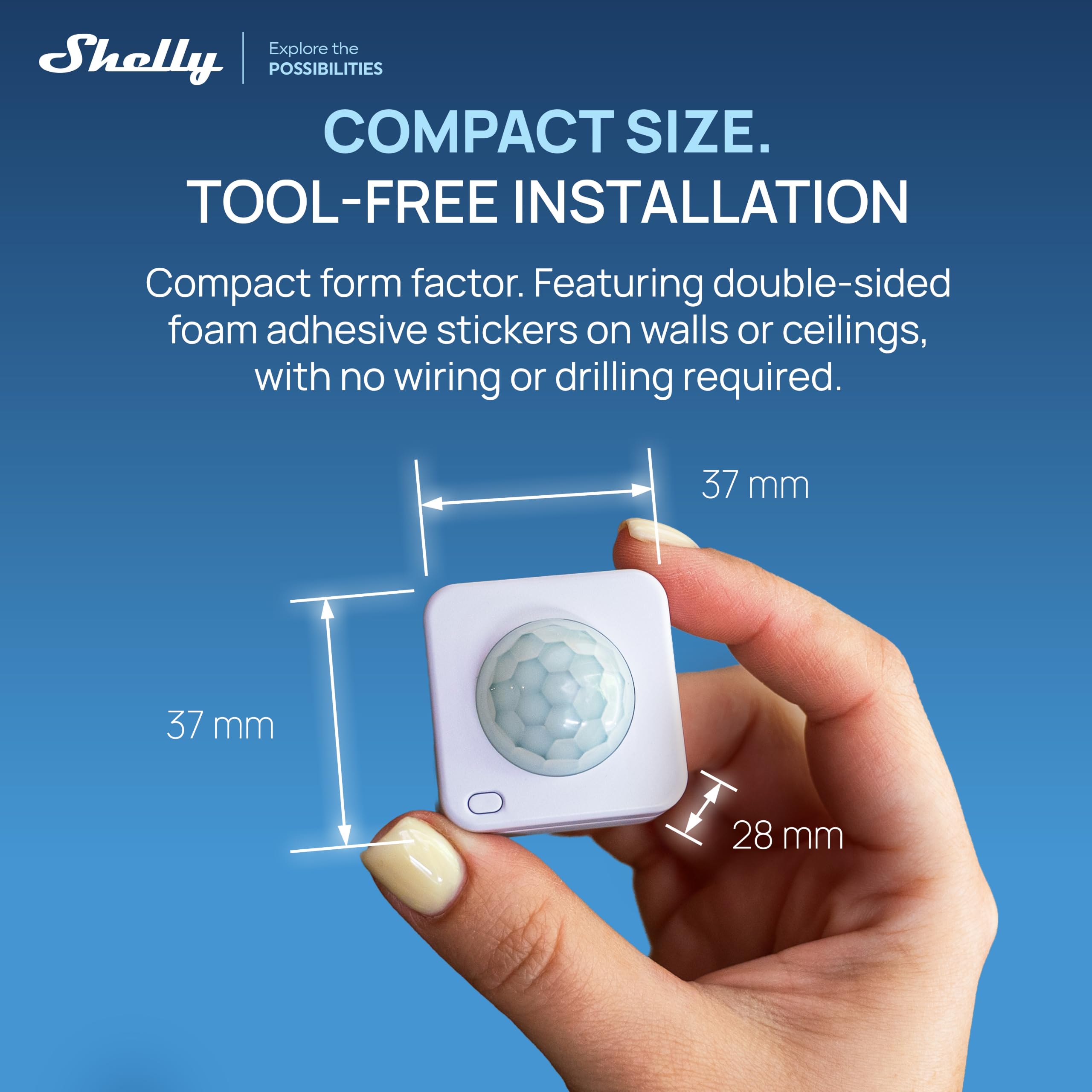 Shelly BLU Motion ZB – Czujnik ruchu PIR na podczerwień, Zigbee 3.0 i Bluetooth, regulowana czułość, do 5 lat pracy na baterii, powiadomienia w czasie rzeczywistym, wymagana bramka
