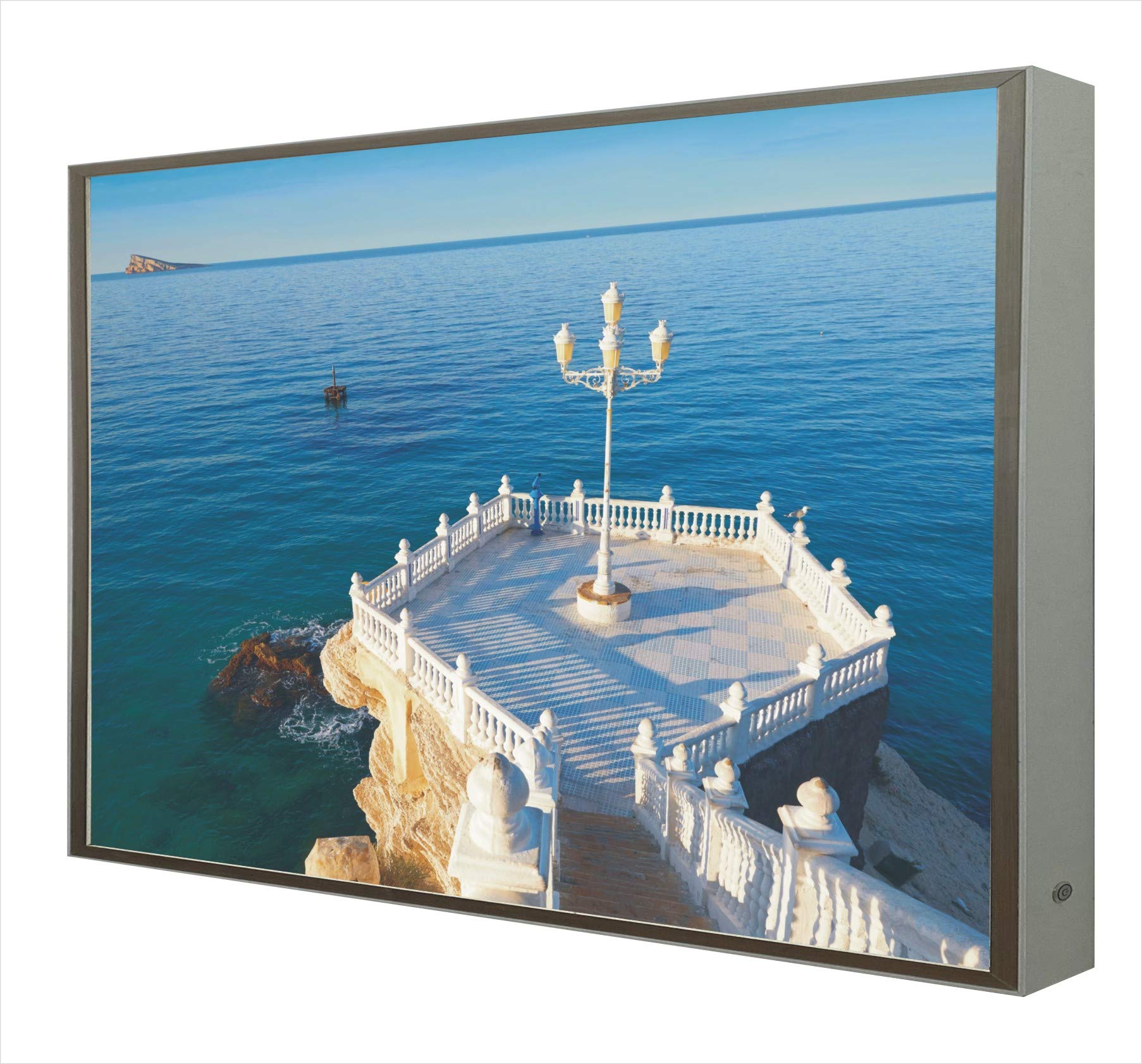 Balcon de la Méditerranée évadez-vous avec le tableau Benidorm bois blanc LED