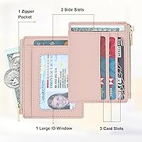 Vista 137 de Sodsay Estuche para tarjetas, cartera delgada con bolsillo frontal, para mujer, sujetatarjetas con llavero negro