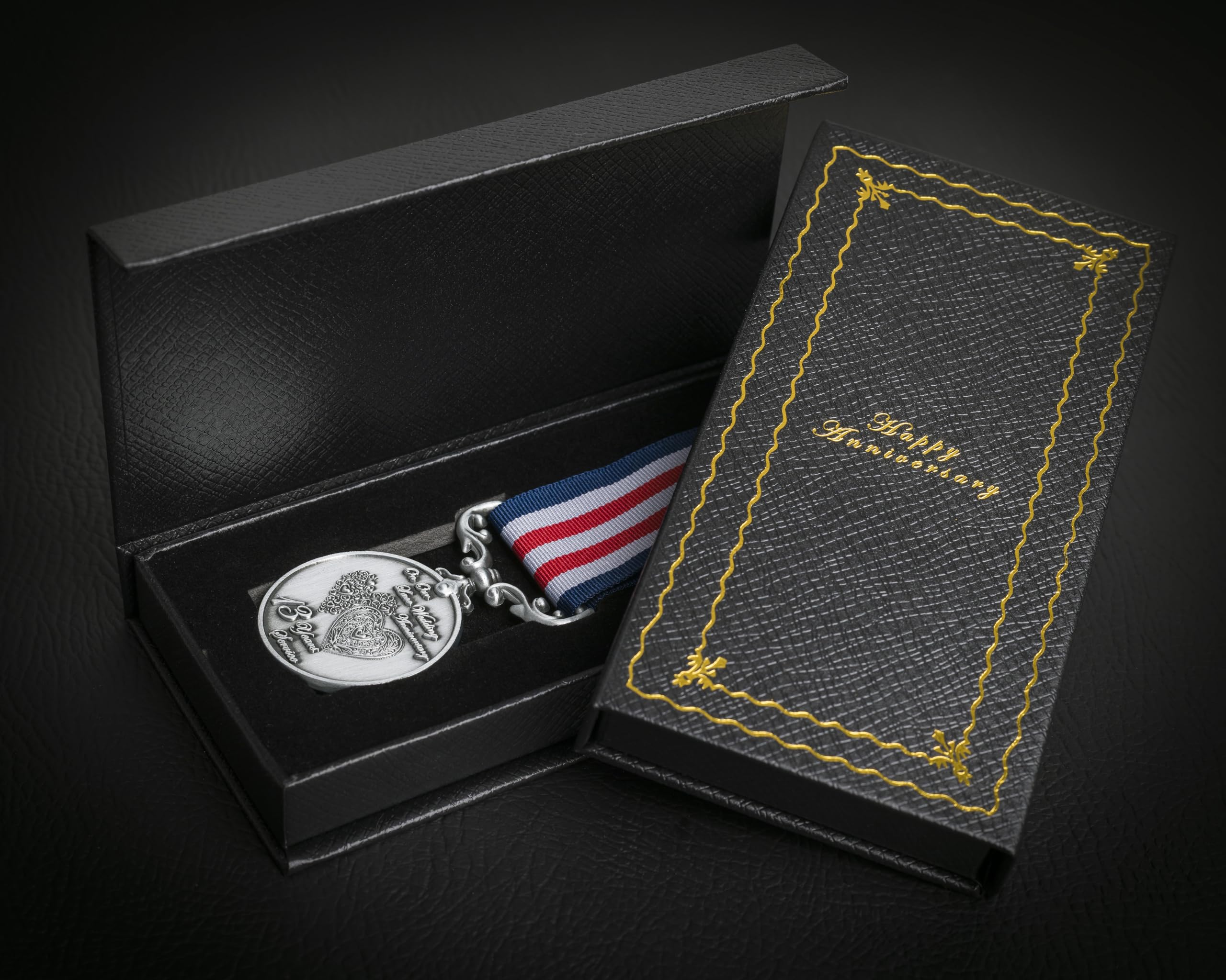 The Commemorative Coin Company Silver Our 13Th Lace Wedding Anniversary Long Service/Bravery Medal. Gift Box. For Partner/Husband/Wife 13 Years Of Marriage