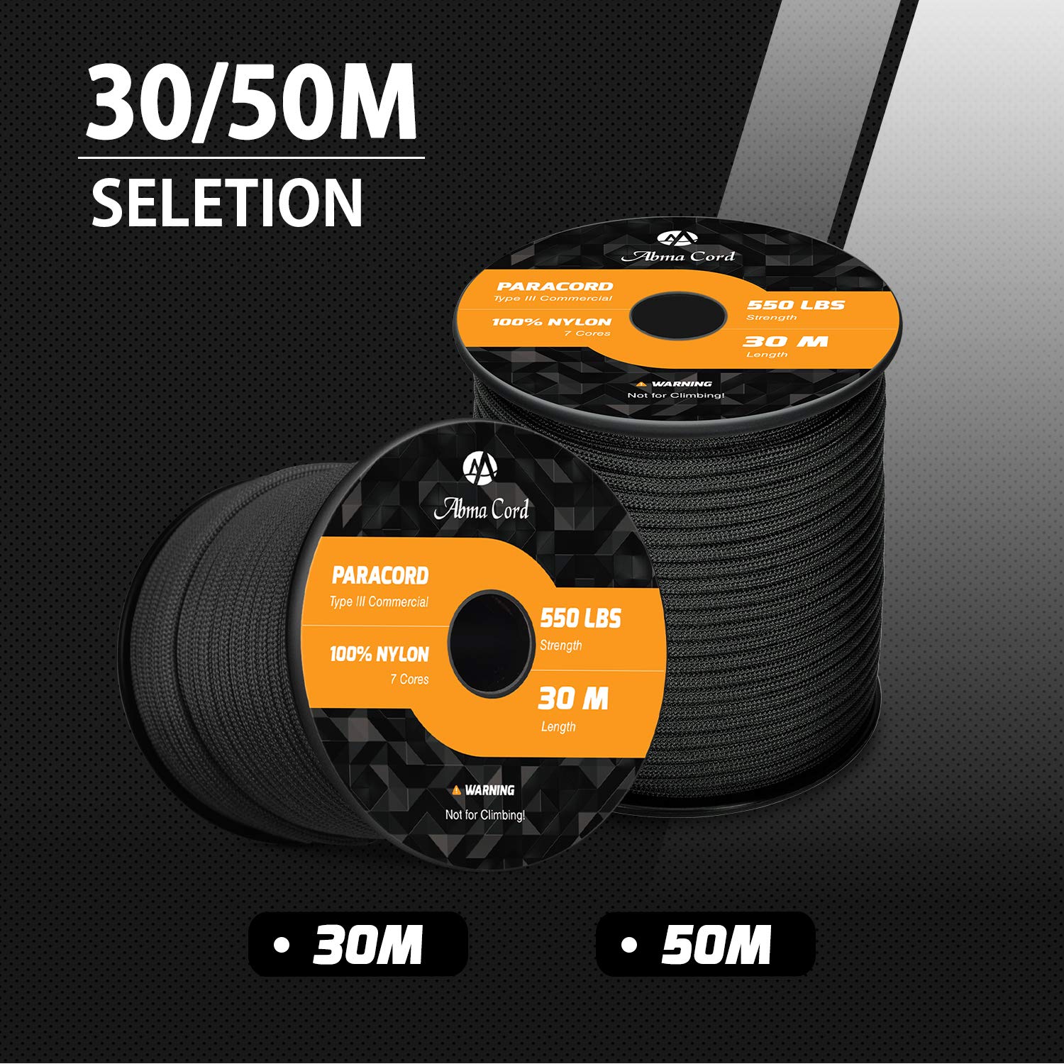 Buy Abma Cord 550 Paracord 7 Inner Strands 100 Nylon Parachute Cord