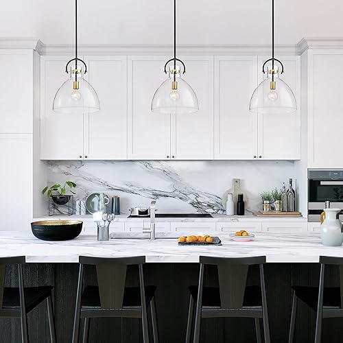 Miniatura 2 de Edvivi 1 colgante de cristal transparente con forma de cuenco de bronce aceitado y oro antiguo