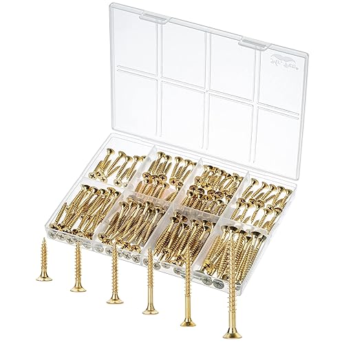 Miniatura 7 de Mr. Pen - Kit surtido de tornillos para madera, 152 piezas, tornillos de madera dorados, puntas Phillips, juego de tornillos, tornillos surtidos,