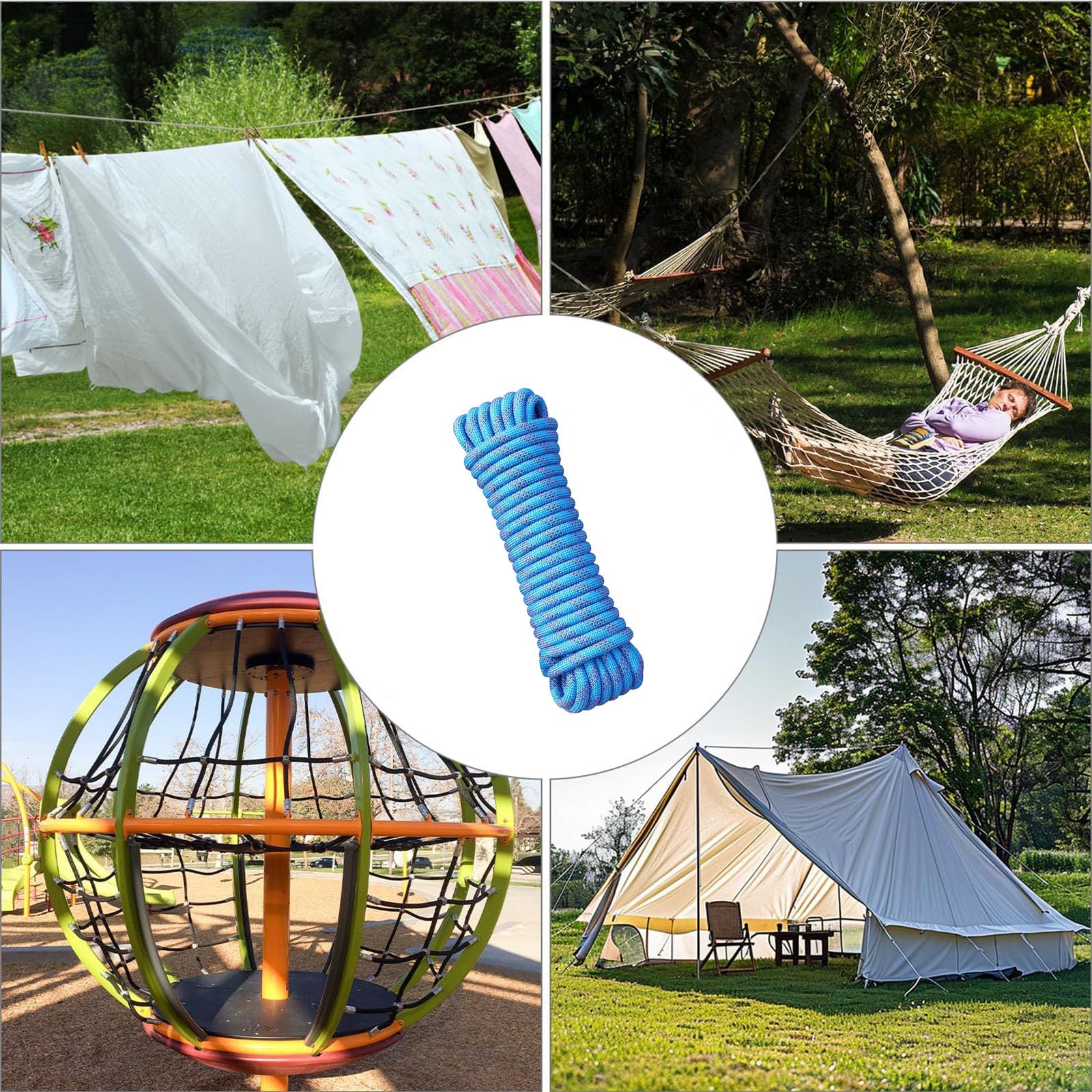 Cuerda de escalada de 10 mm, cuerda de nailon estática, 90 m, para rescate de altitudes, montañismo, embarcaciones, anclajes y polipastos, alta capacidad de carga y resistencia a la abrasión