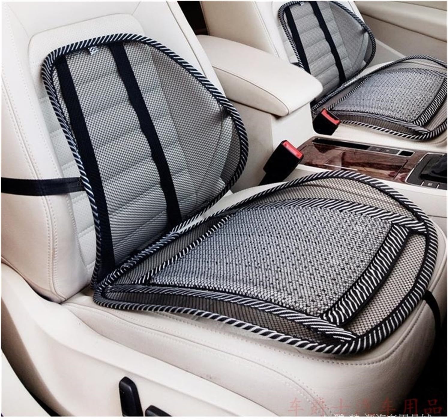 Ly Vigor 夏 クッション 竹 座布団 車のシート オフィス椅子用 マット暑さ対策 涼しい 背もたれ クッション付き ひんやり 背当て腰痛予防 前座席用1枚 シートクッション 車 バイク Amazon