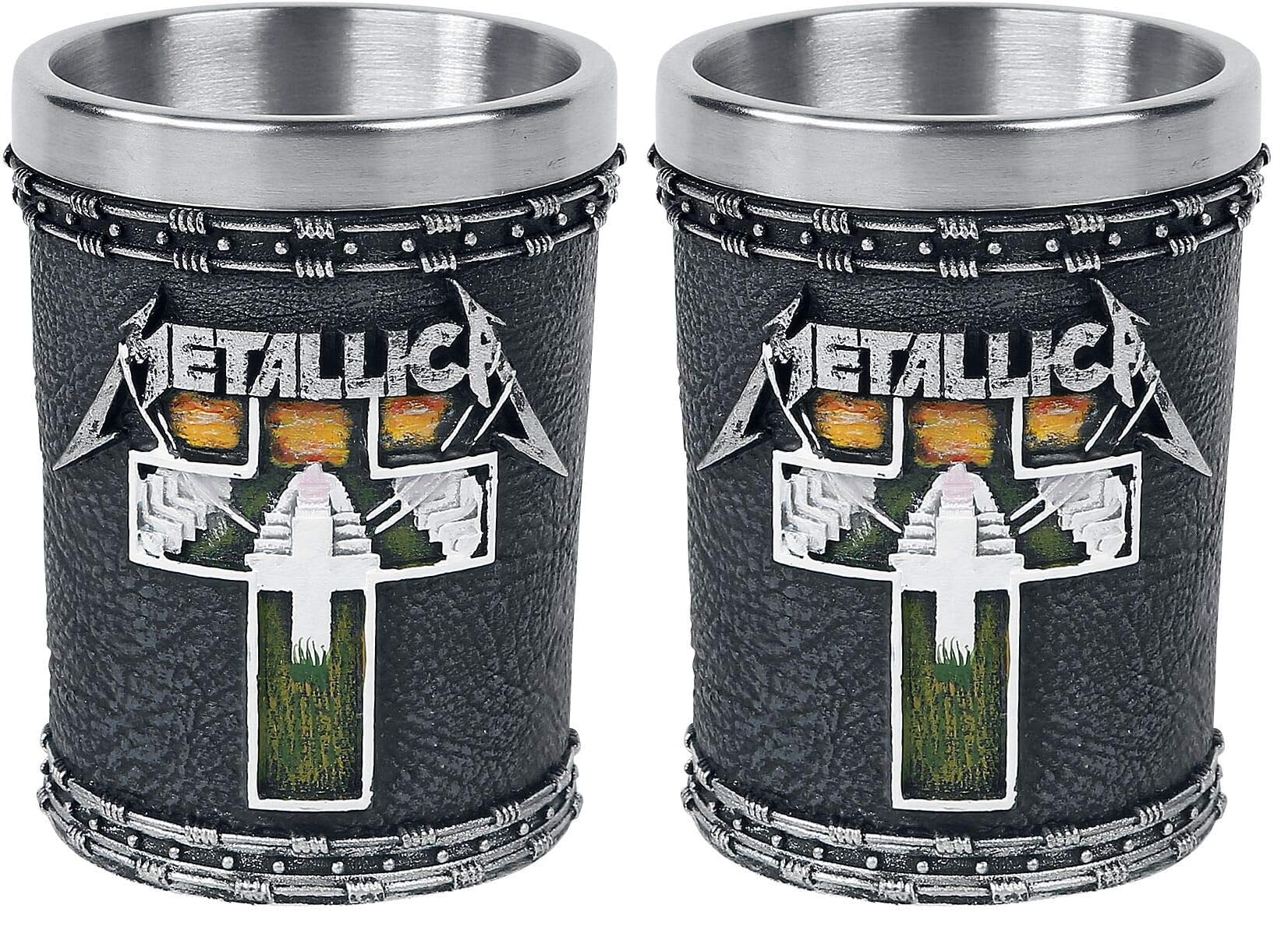 Verre à Liqueur Metallica Master of Puppets Nemesis Now en Résine et Acier (Lot de 2)