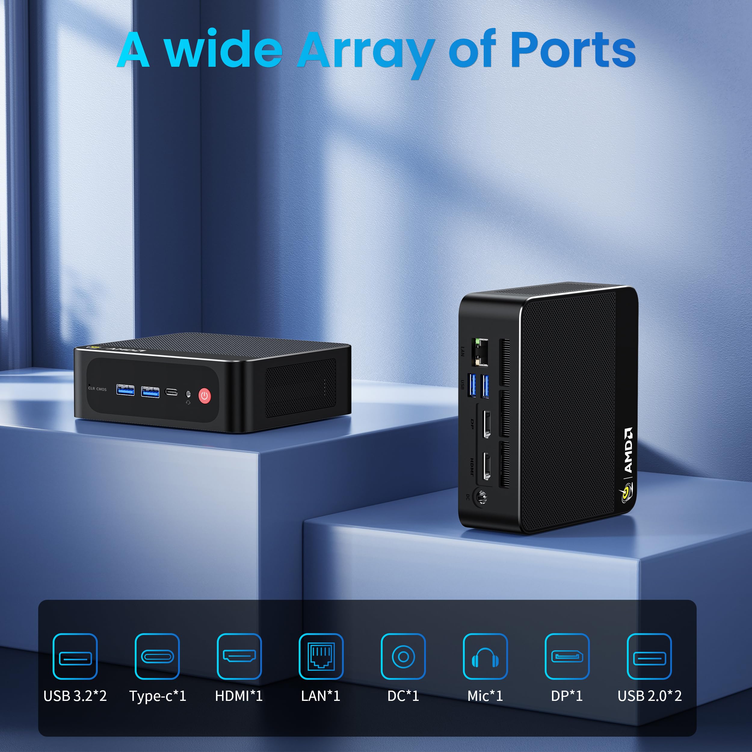 Amazon.co.jp: Beelink AMD Ryzen 7 5700U ミニPC 最大4.3Ghz、32GB