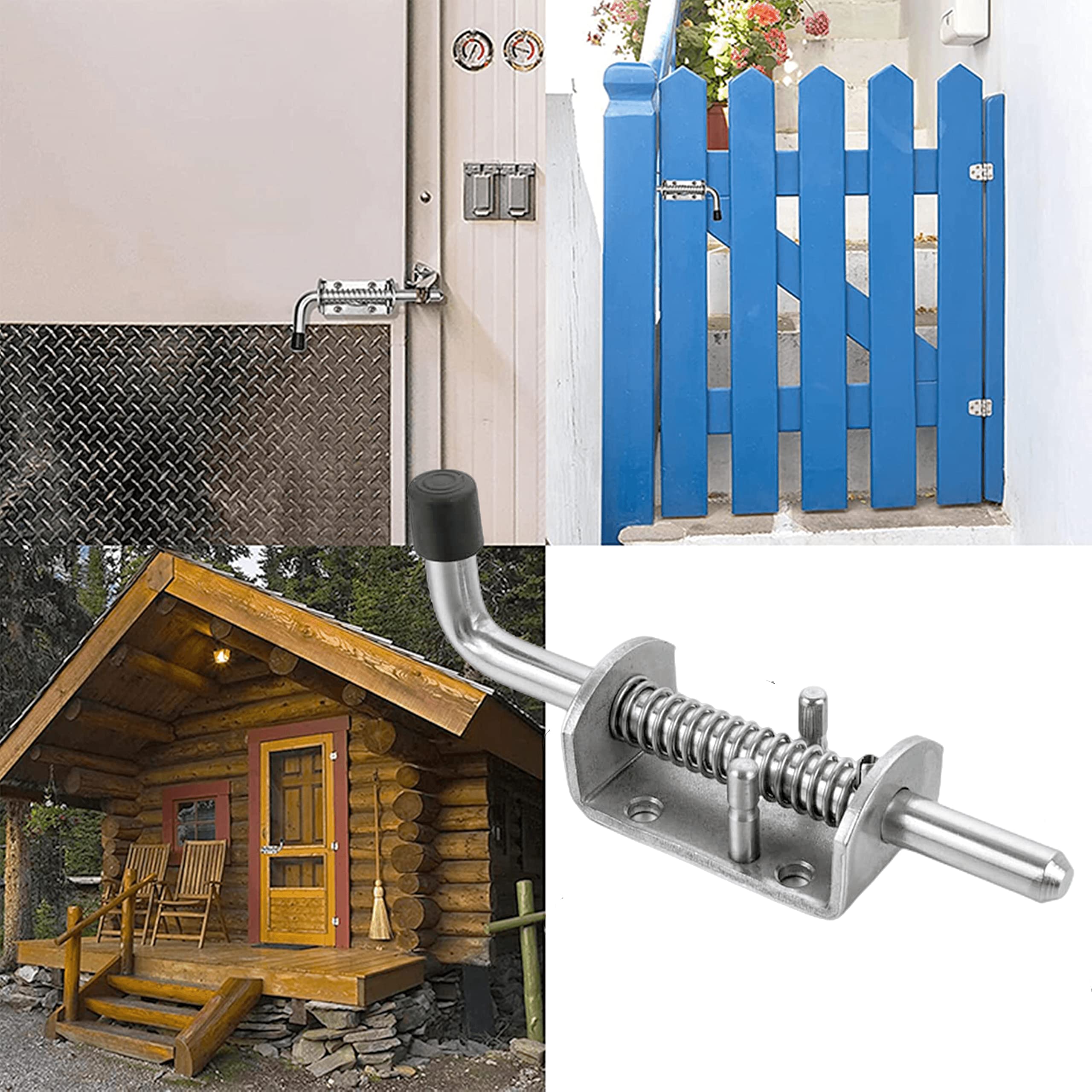 1 pestillo con resorte, pestillo de acero inoxidable 304 de seguridad para puerta de remolque, pestillo de resorte de tono resistente, bisagra de gabinete de puerta (longitud: 135 mm)