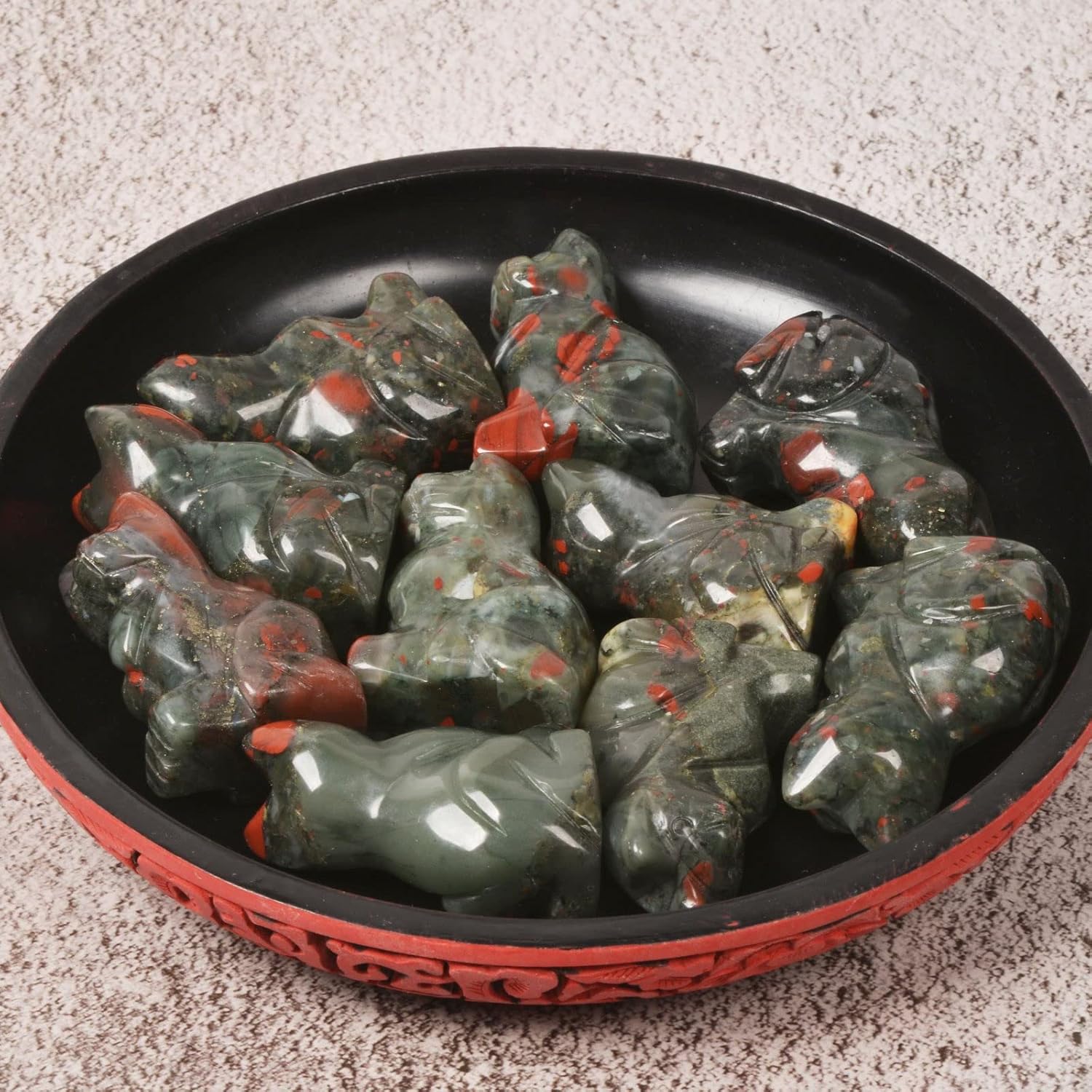 Justinstones African Bloodstone Cat Guardian Statue Home Decor Reiki Chakra Healing Crystal Desk Gemstone Decoration Stone Crafts Gemstone Collectible Gift 2 inch - Image 3