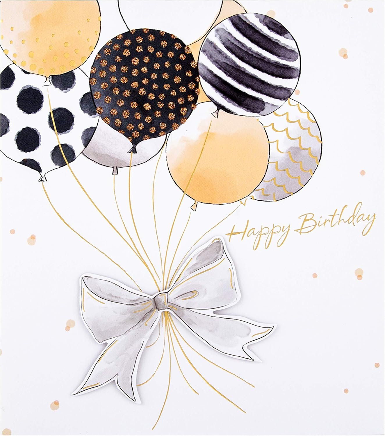 Hallmark Birthday Card - 3D Effect Balloons and Bow Design