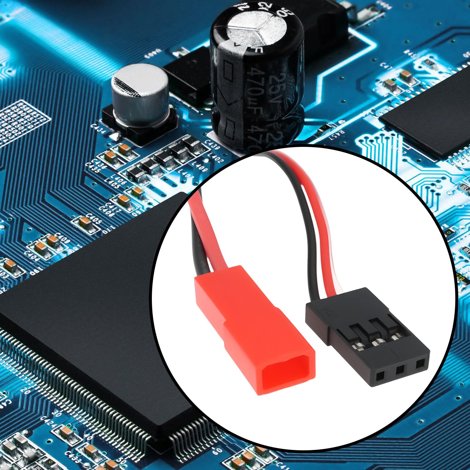 YINETTECH Electronic RC Switch with LED Status Display 3.7-27 Volt for 1-6S Lipo Supports High-Current Receivers - Image 2