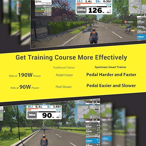 Miniatura 3 de Sportneer Soporte de entrenamiento inteligente para bicicleta de interior, entrenamiento de resistencia electromagnético para ciclismo en