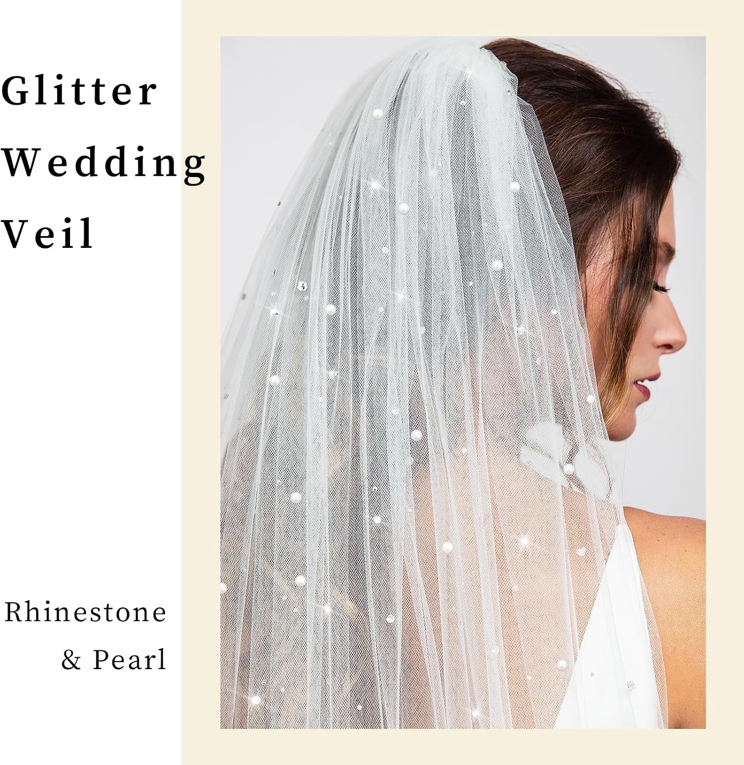 Bride Wedding Veil Glitter Cathedral Sparkly Veil Bachelorette Party Star and Moon Tulle for Brides