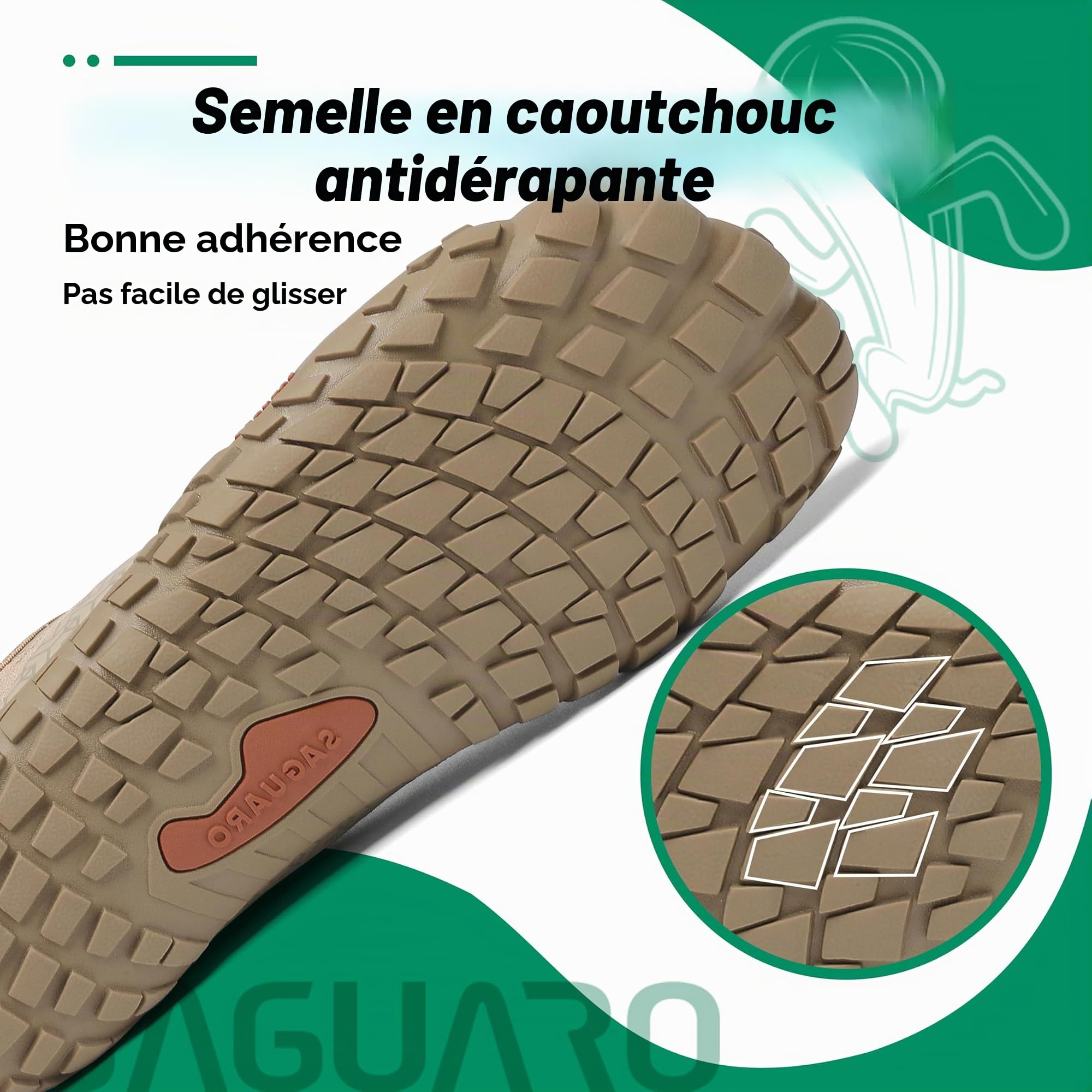 SAGUARO Chaussure Minimaliste Homme Femme Chaussure Plage de Marche Randonne Courses Trail Running Chaussures Barefoot Barefoot Chaussures Aquatiques, Marron Sépia, 38 EU
