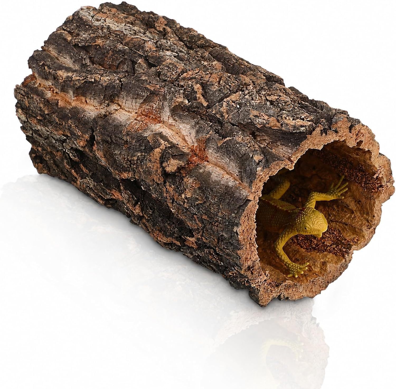 Natural Cork Bark Reptile Hide Log for Terrarium Habitat (30 X 12 cm)