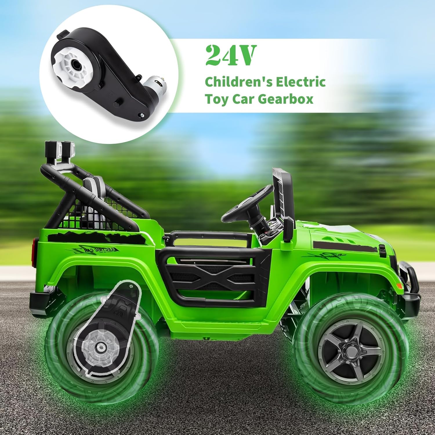 2Pcs 24V Motor 40000RPM Gearbox for Powered Wheels Replacement Parts High Speed RS555 Drive Engine Kids Ride On Car Gearbox Electric Motor Upgrade Gearbox Motorcycles Match Ride On Toys Car Gearbox
