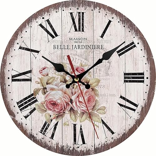 Miniatura 9 de Reloj de pared silencioso sin tictac de calidad de cuarzo, funciona con pilas, redondo de 12 pulgadas, fácil de leer para el hogar, oficina,