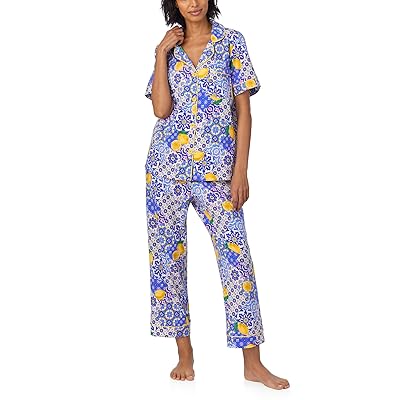 Bedhead PJs Cotton Knit Short Sleeve Cropped PJ Set Women