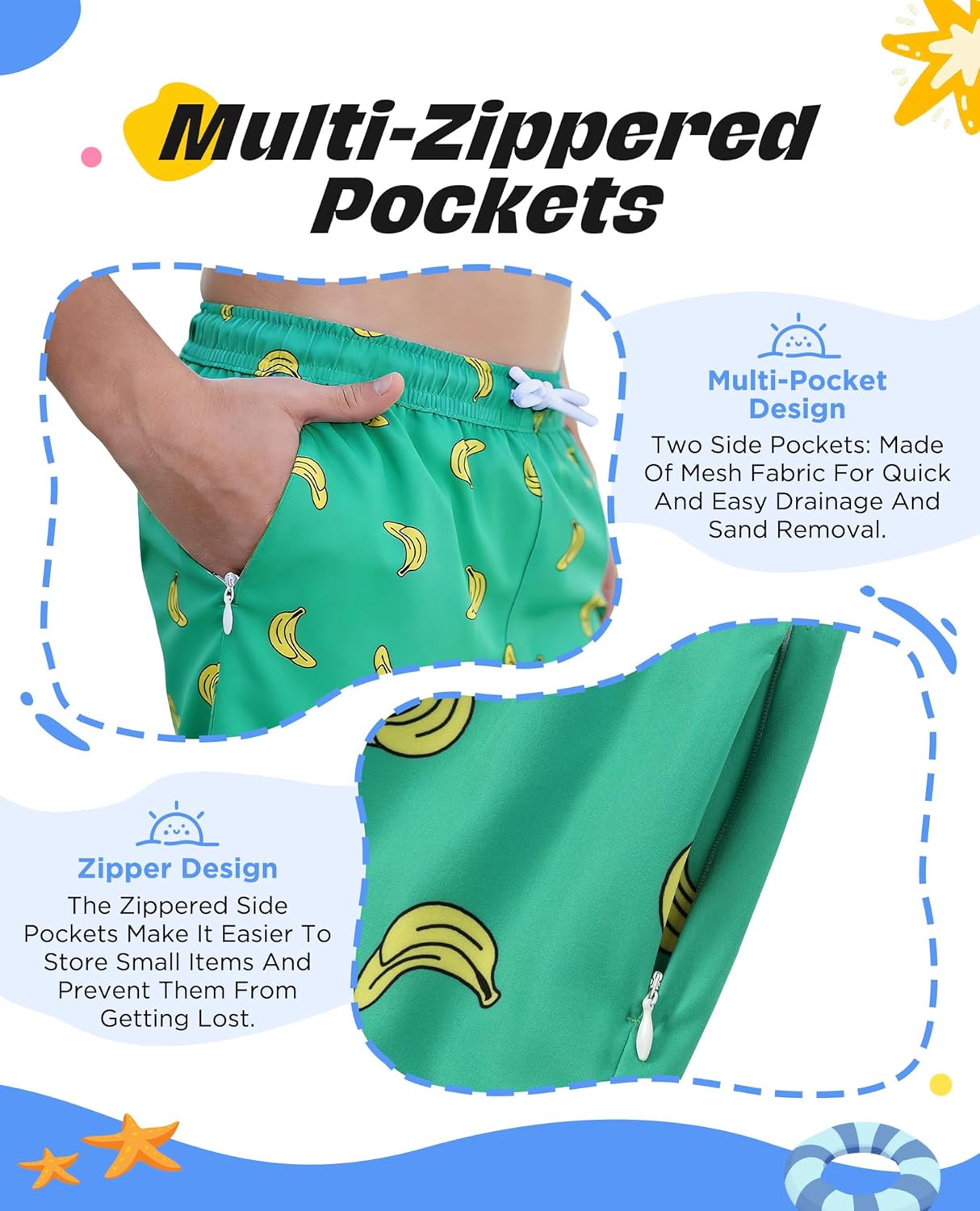 Boys Swim Trunks with Compression Liner 3T-16 Swimming Shorts Quick Dry Bathing Suit