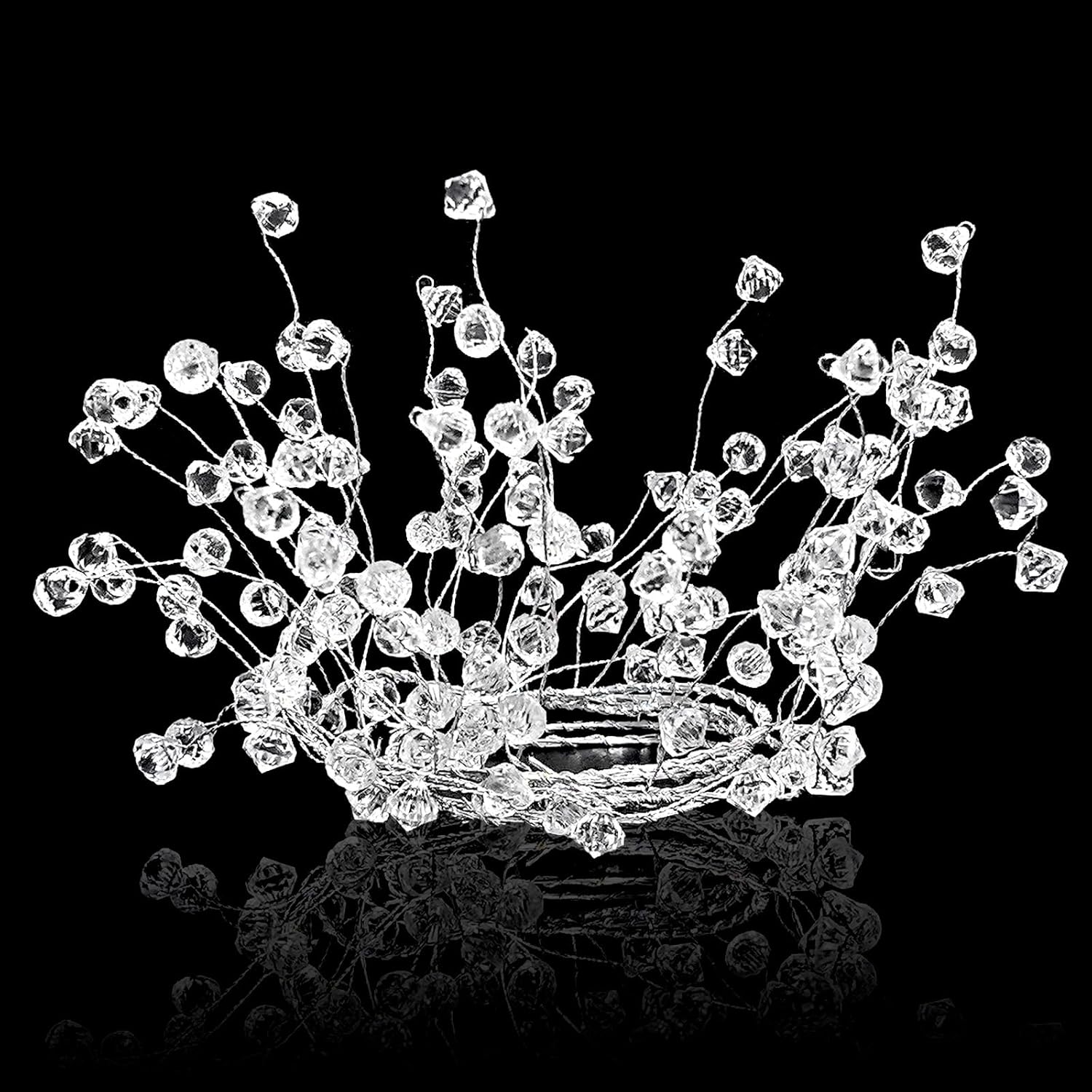 (10 Pack) 47” Clear Diamond Beaded Crystal Christmas Garland - Wire String Acrylic for Christmas Decorations, DIY Wreath Wedding Party Centerpiece Crystal Diamond Branch