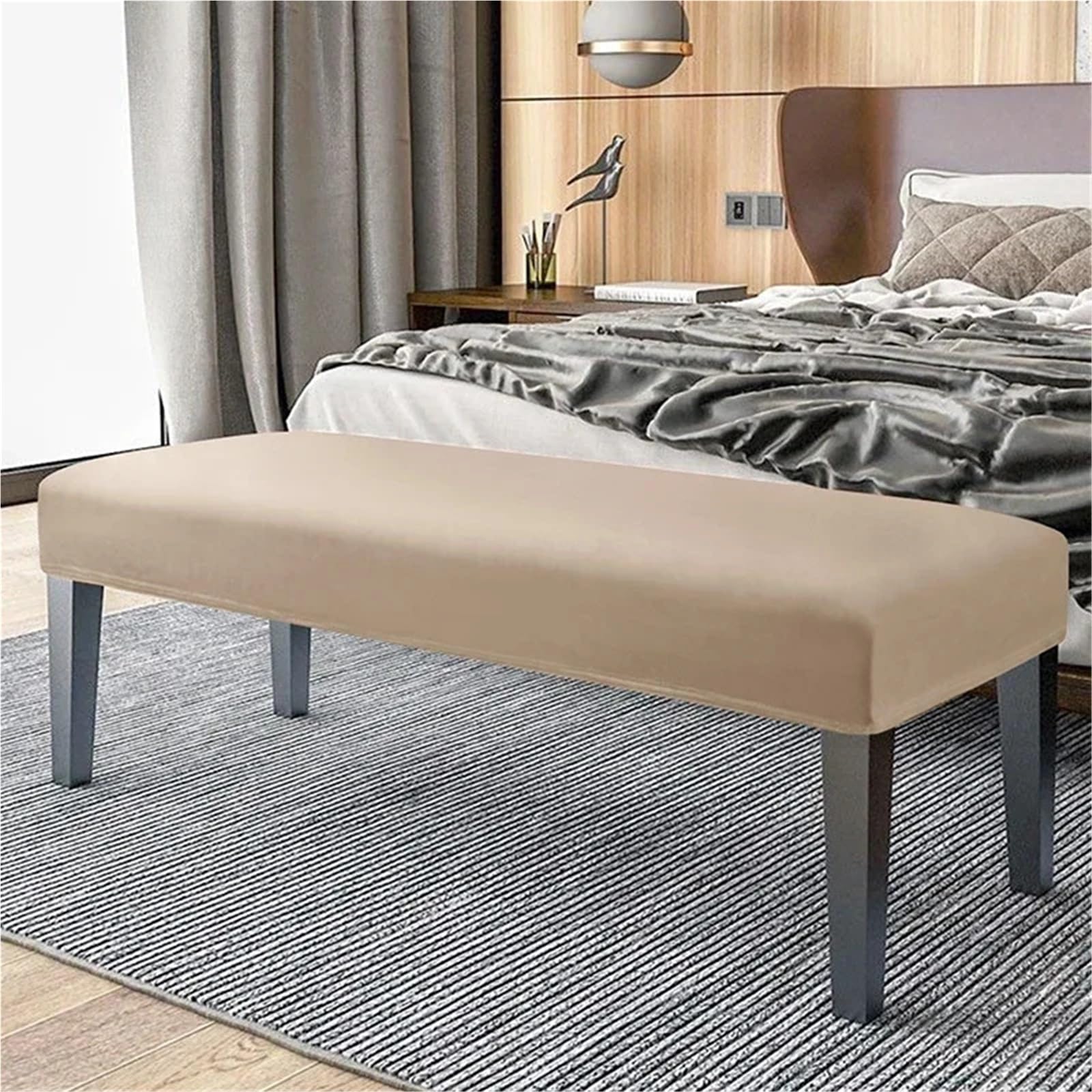 Lot de 4 housses de chaise extensibles et élastiques lavables en Lycra doux pour salle à manger et chambre à coucher Orange