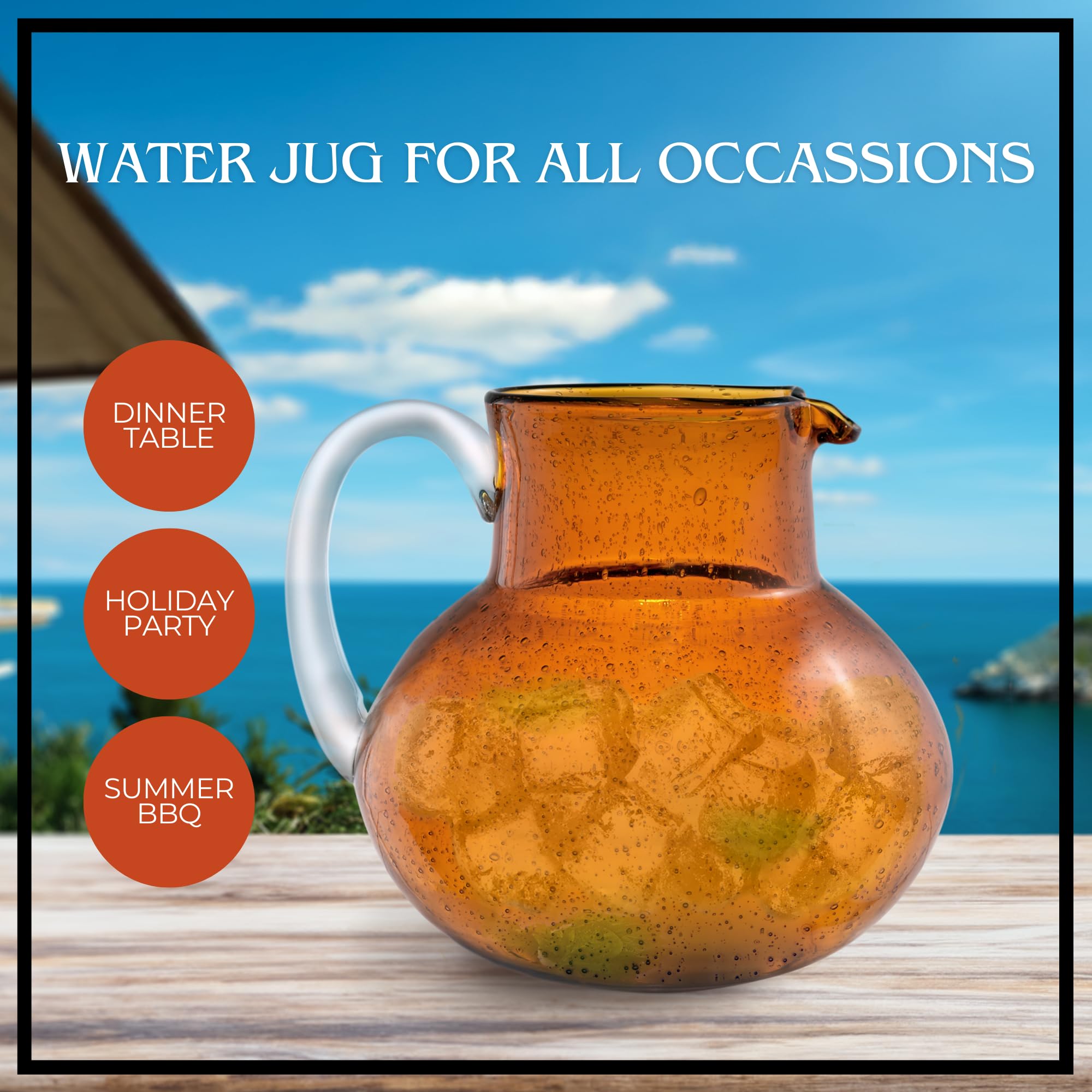 ARTLAND Iris Lot De 4 Pichets à Bulles Fabriqués à La Main Sans Plomb Pour Une