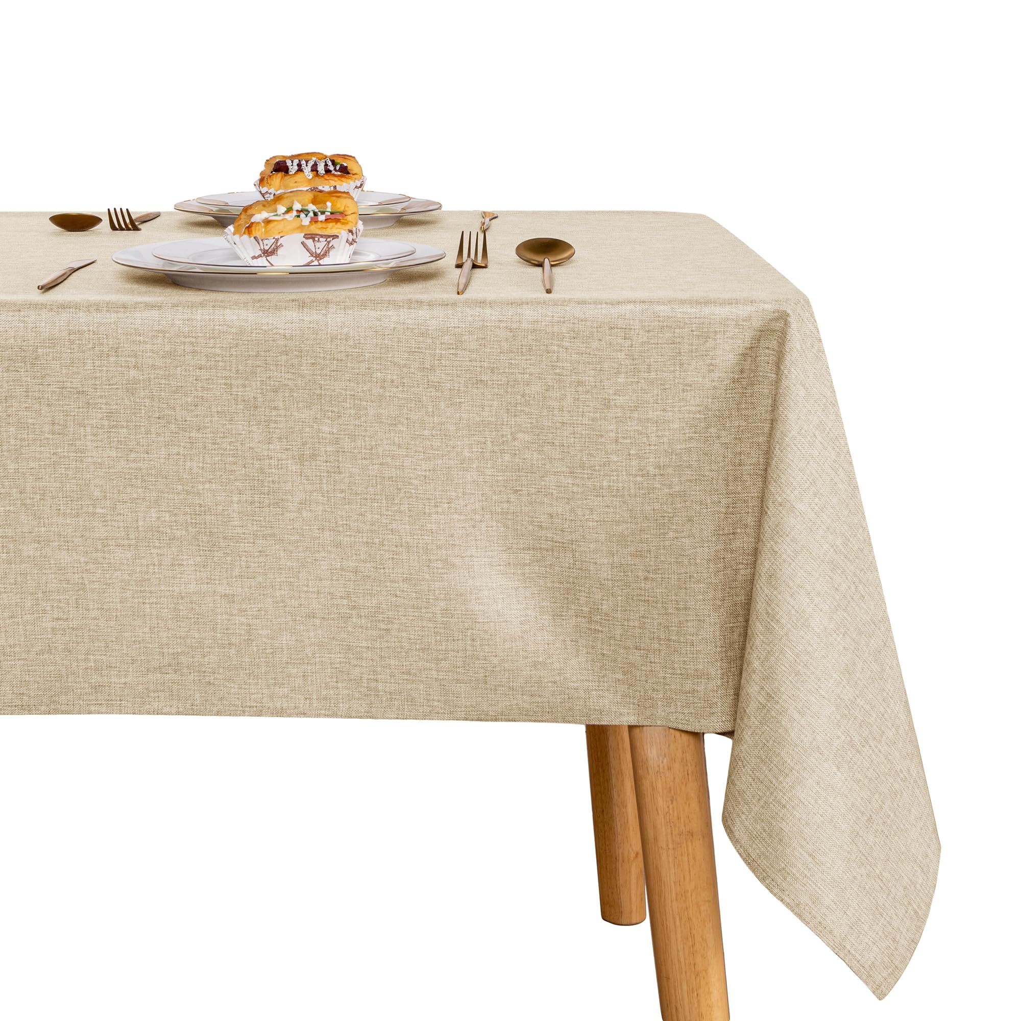 Nappe Blanche Rectangulaire Anti-Taches – 135x180 Cm, Lavable, Pour Mariage, Jardin Ou Salle à Manger
