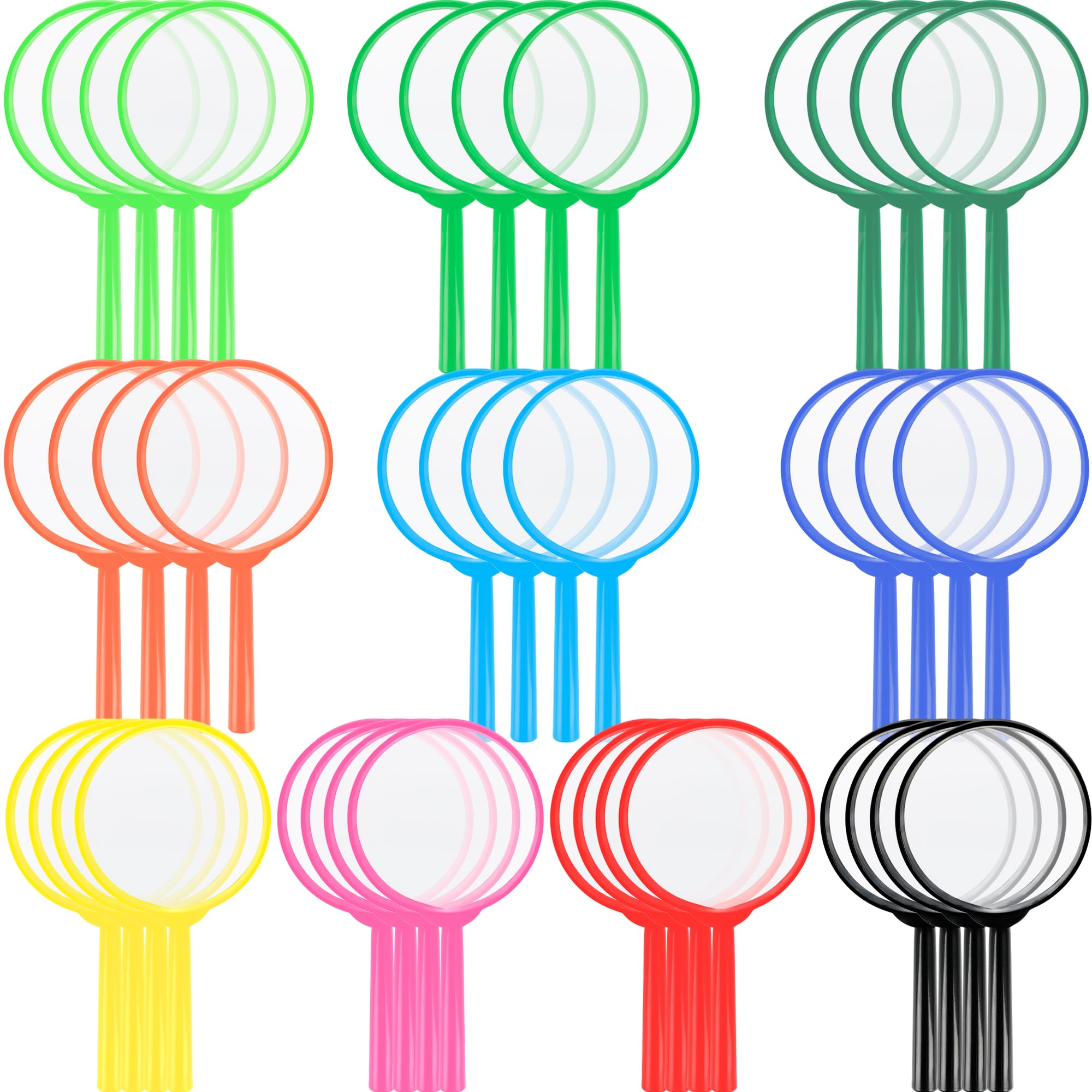 40 Pack Kids Mini Magnifying Glasses 5X Plastic Magnifier Colorful Hand Lens for Children Class Reading Outdoor Science Exploration Supplies
