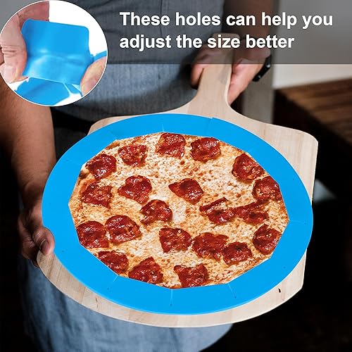 Miniatura 4 de WYMECT Paquete de 2 protectores de silicona ajustables para corteza de tarta, cubierta protectora de corteza para hornear, para pasteles de 8 a 11.4