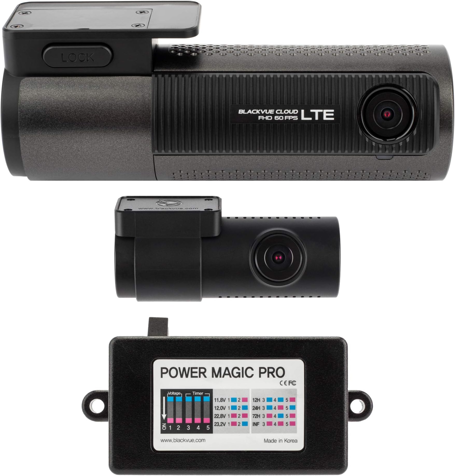BlackVue DR750-2CH LTE with 32GB microSD Card + Power Magic Pro Hardwiring Kit | Easy Cloud Connectivity | Built-in 4G LTE Module
