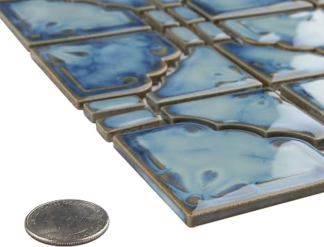 SomerTile FKOMB21 Moonlight Diva Porcelain Floor and Wall Tile, 11.75 x 11.75, Blue