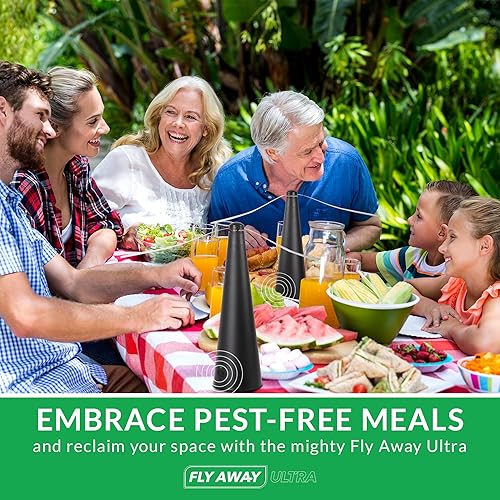 Miniatura 5 de Fly Away Ultra - Paquete de 2 ventiladores recargables para exteriores para mesas con ultrasonido, uso de mesa al aire libre o interior,